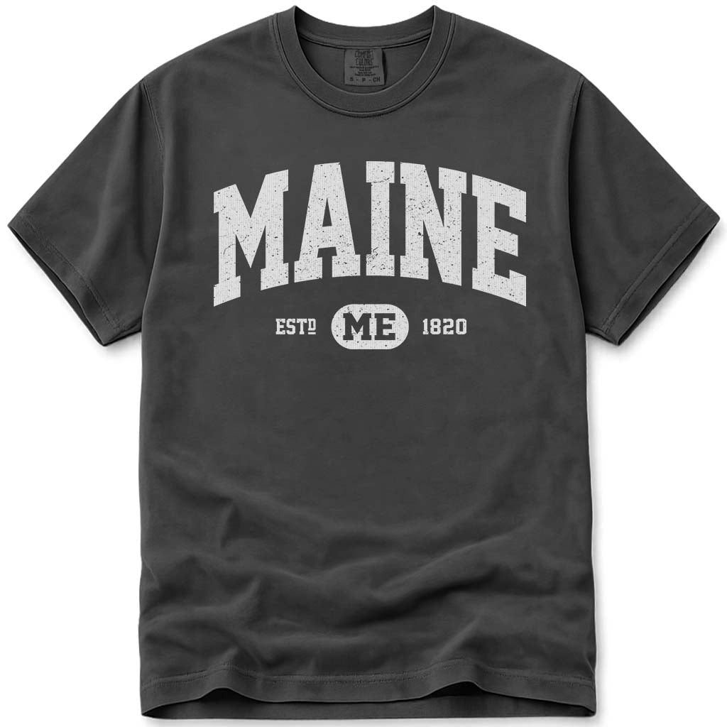 Classic Vintage Maine University T Shirt - Pepper