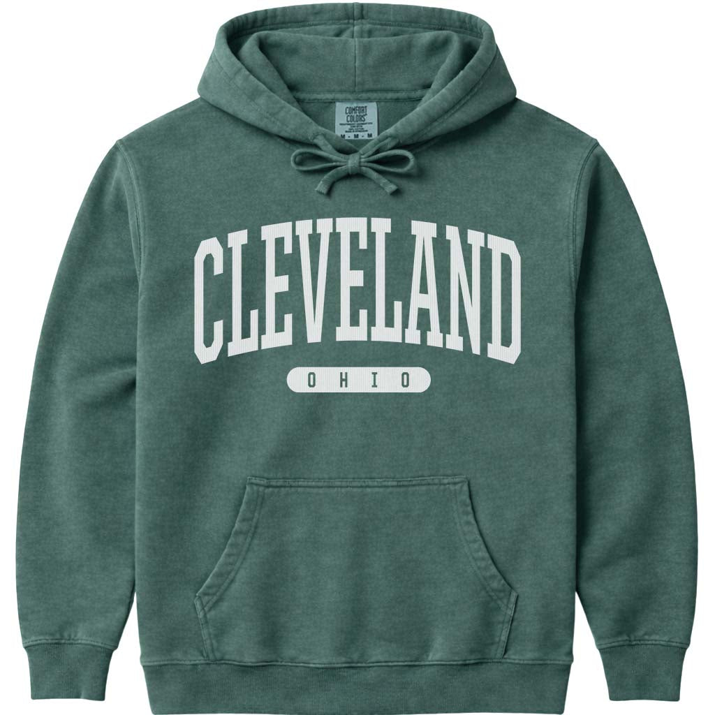 Cleveland Ohio Hooded Sweatshirt - Blue Spruce