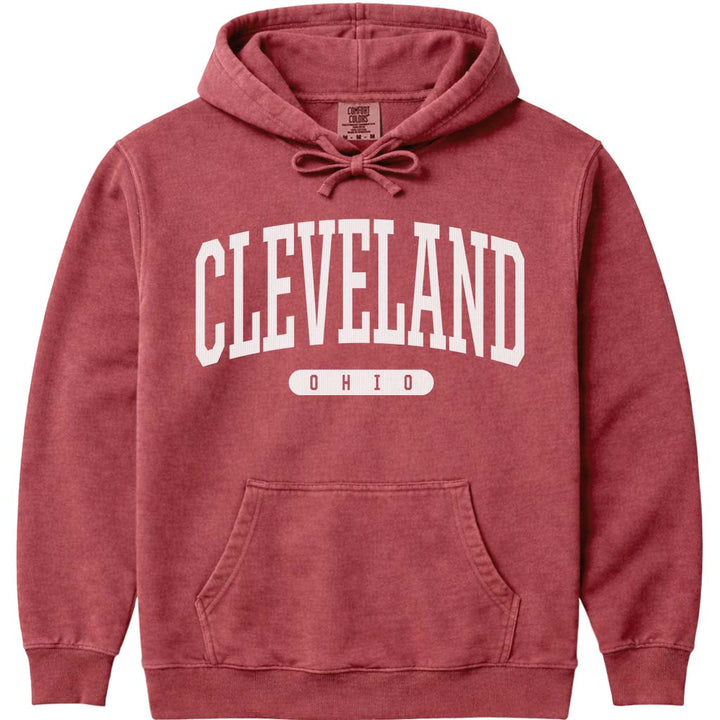 Cleveland Ohio Hooded Sweatshirt - Crimson