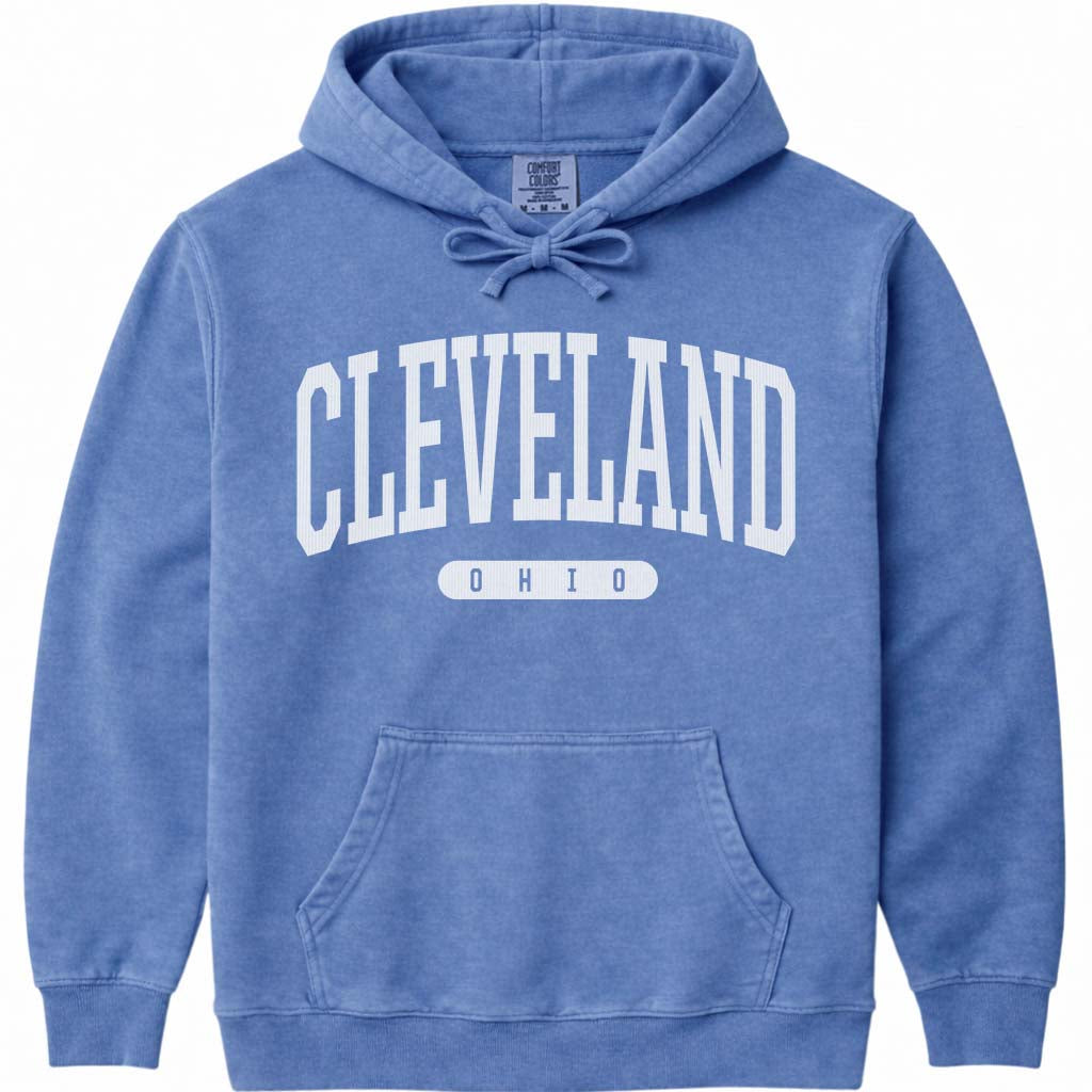 Cleveland Ohio Hooded Sweatshirt - Flo Blue