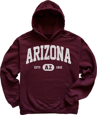 Maroon College Style Arizona Hoodie