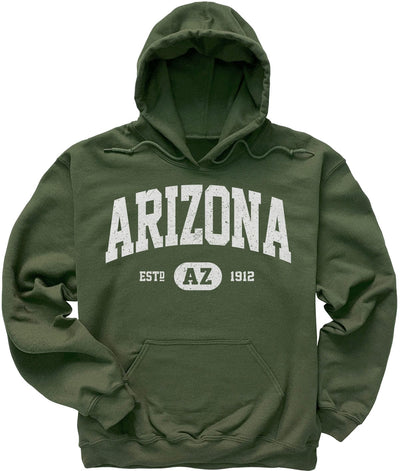 Military Green Olive College Style Arizona Hoodie