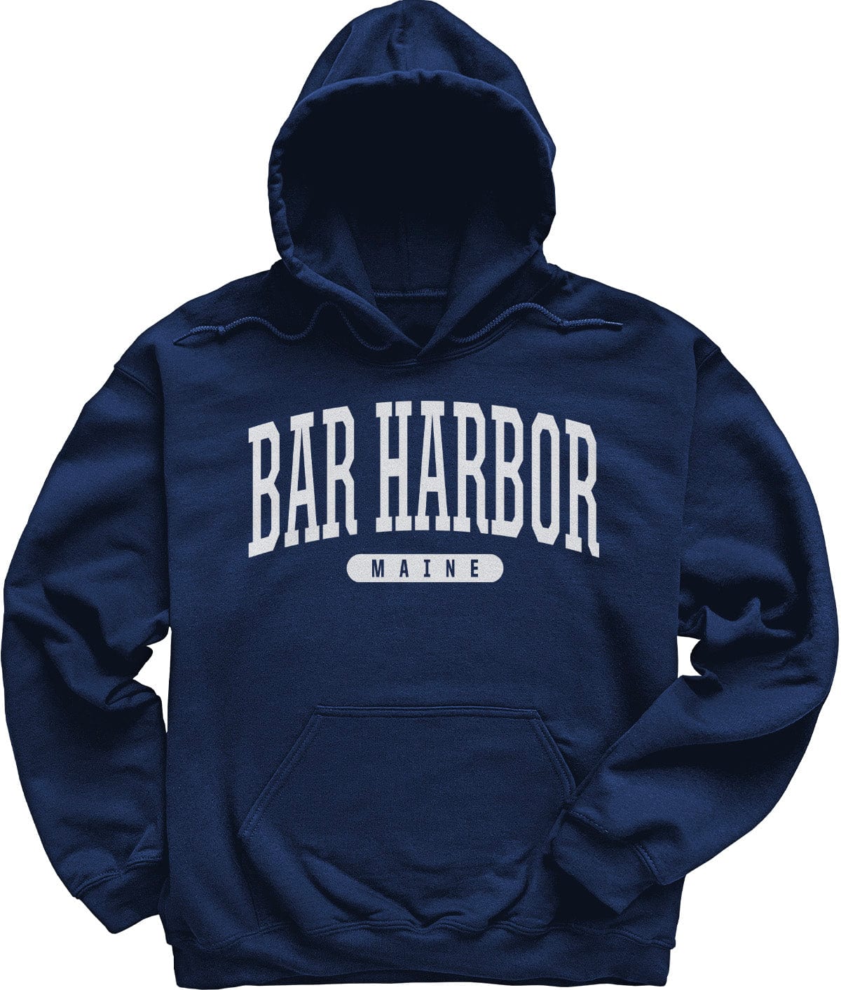 Navy College University Style Bar Harbor Maine Hoodie