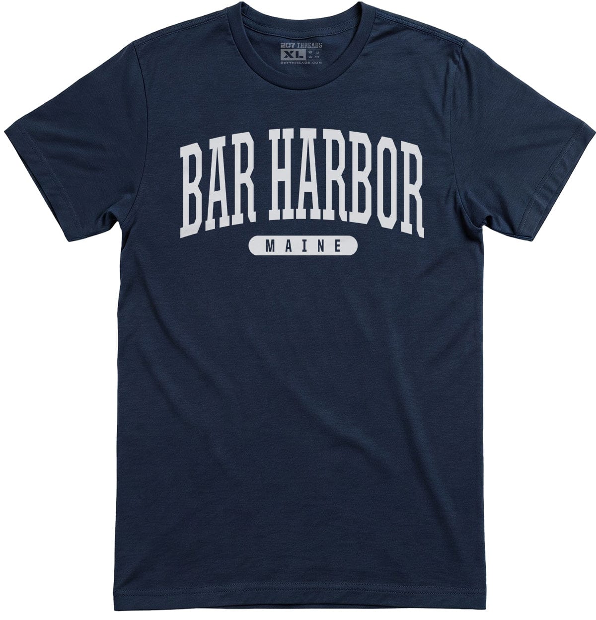 Navy College University Style Bar Harbor Maine T-Shirt