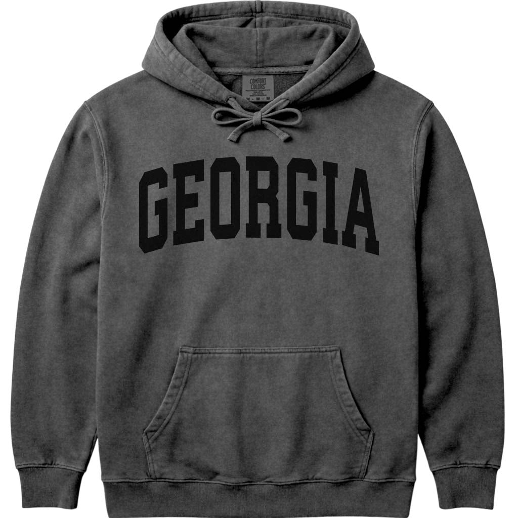 College Style Georgia Blackout Hoodie - Pepper