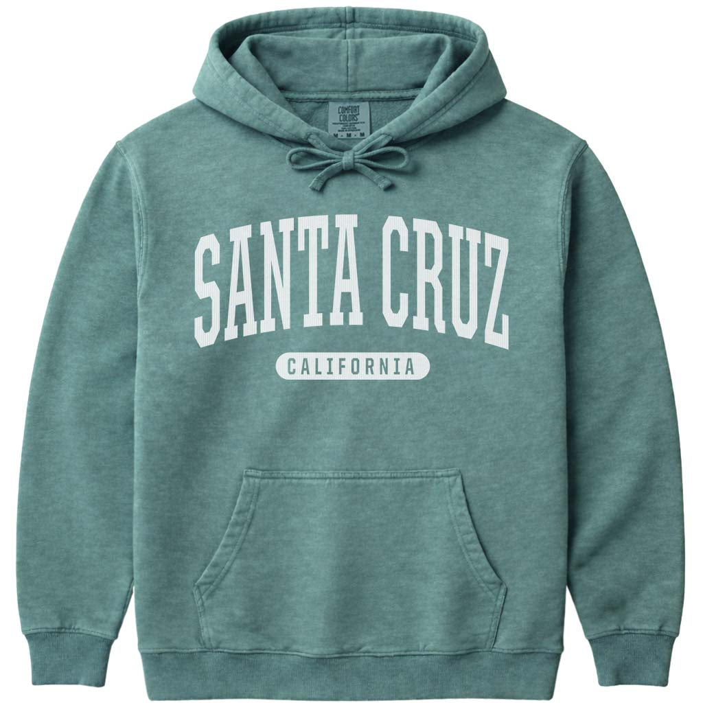 College Style Santa Cruz Hoodie Hooded Sweatshirt - Light Green