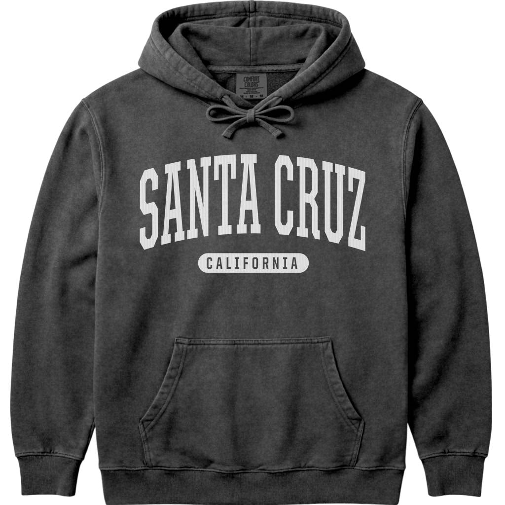 College Style Santa Cruz Hoodie Hooded Sweatshirt - Pepper