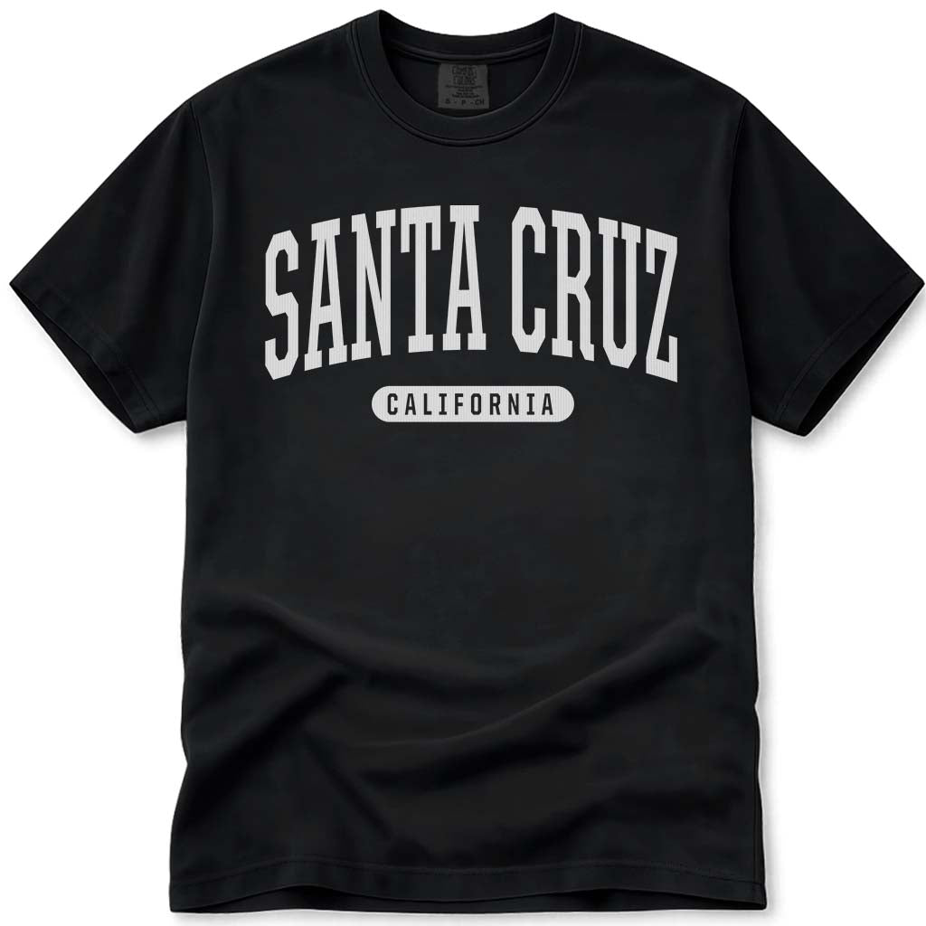 College Style Santa Cruz T Shirt - Black