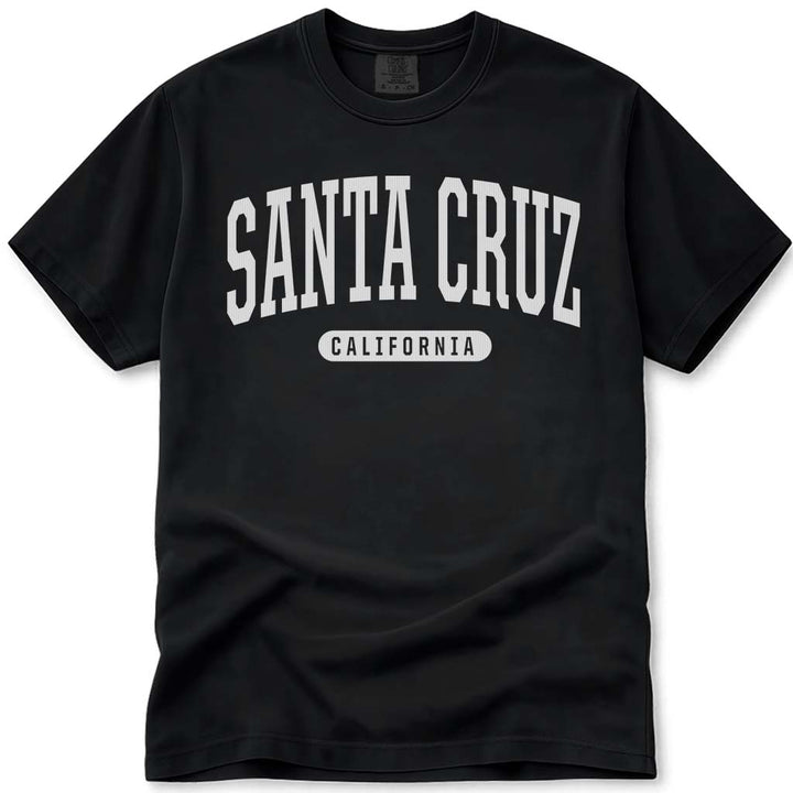 College Style Santa Cruz T Shirt - Black