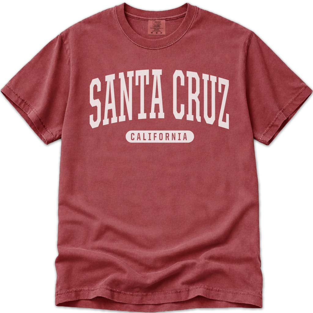 College Style Santa Cruz T Shirt - Crimson