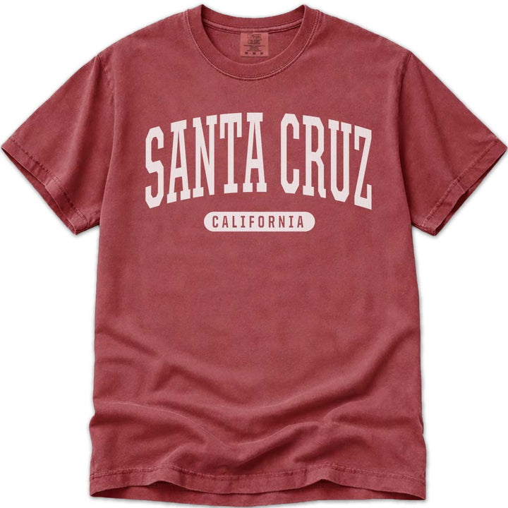 College Style Santa Cruz T Shirt - Crimson
