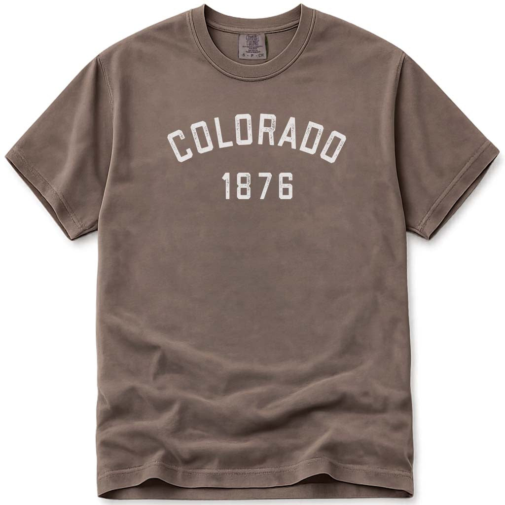 Colorado 1876 Minimalist Simple Retro Vintage Tee - Espresso