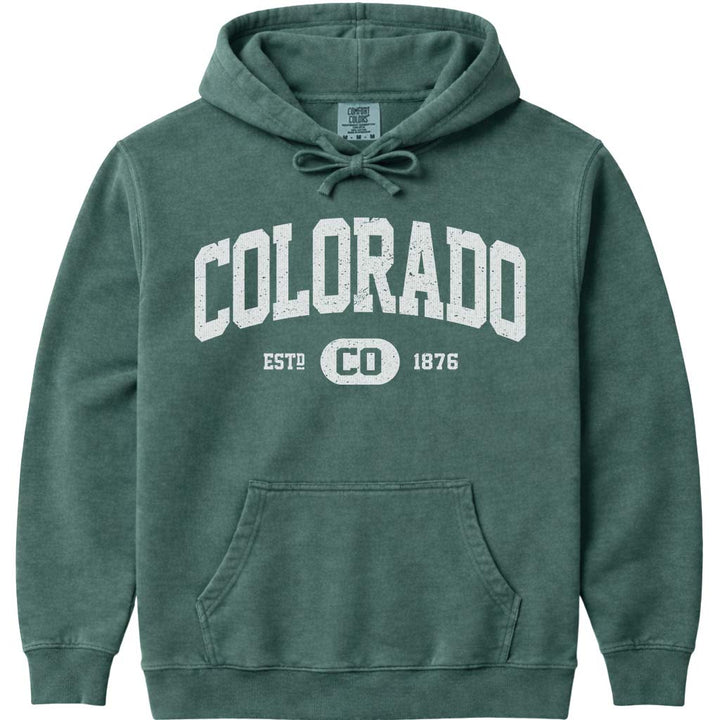 Colorado 1876 Vintage Hooded Sweatshirt - Blue Spruce