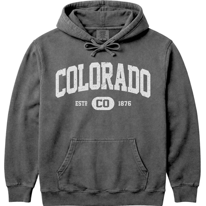 Colorado 1876 Vintage Hooded Sweatshirt - Pepper