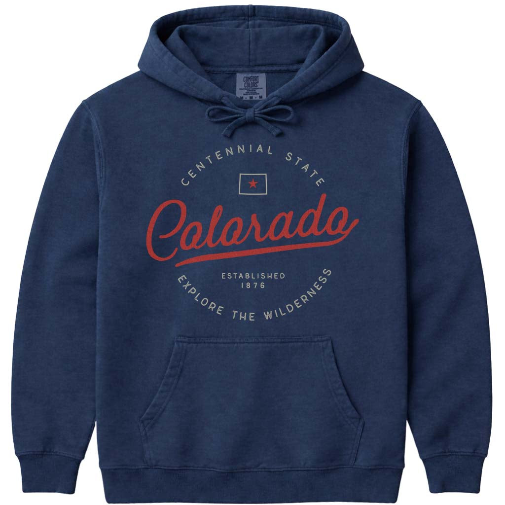 Colorado Travel Vacation Hooded Sweatshirt - Navy