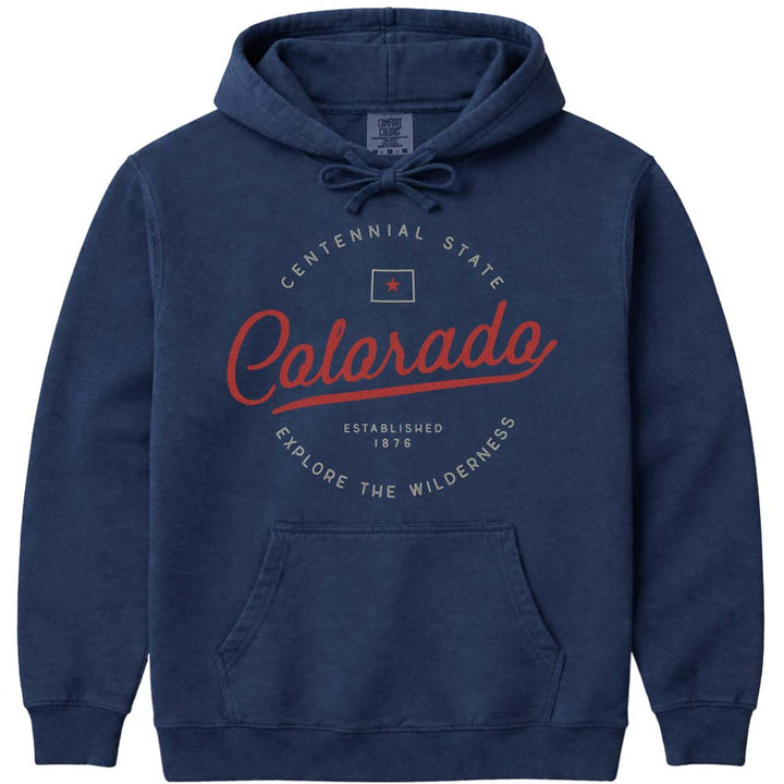 Colorado Travel Vacation Hooded Sweatshirt - Navy