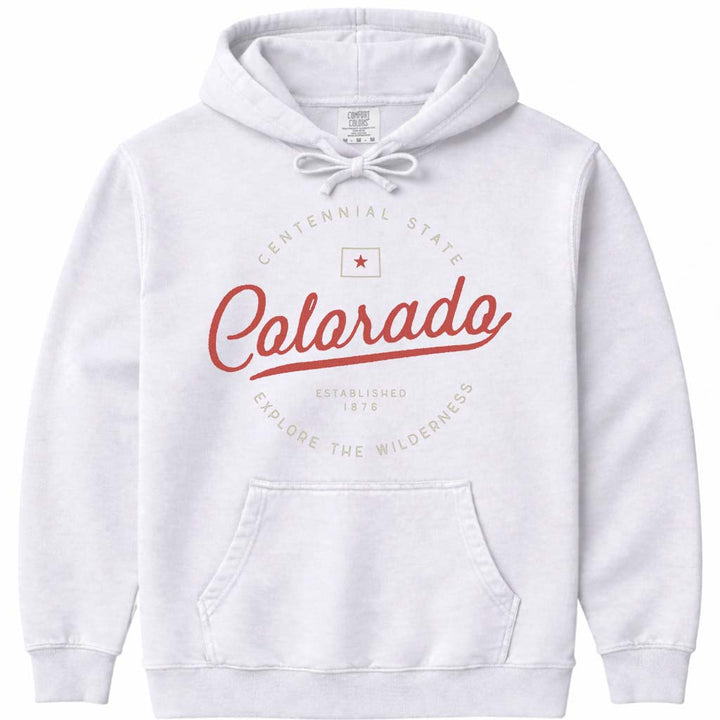 Colorado Travel Vacation Hooded Sweatshirt - White