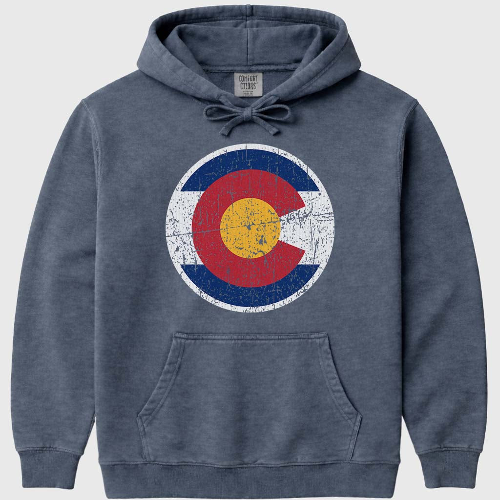 Retro Colorado Badge Flag Sweatshirt - Denim