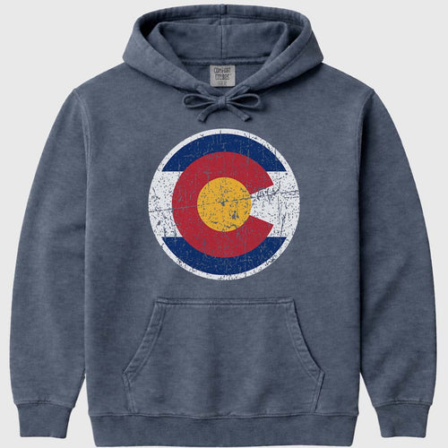 Retro Colorado Badge Flag Sweatshirt
