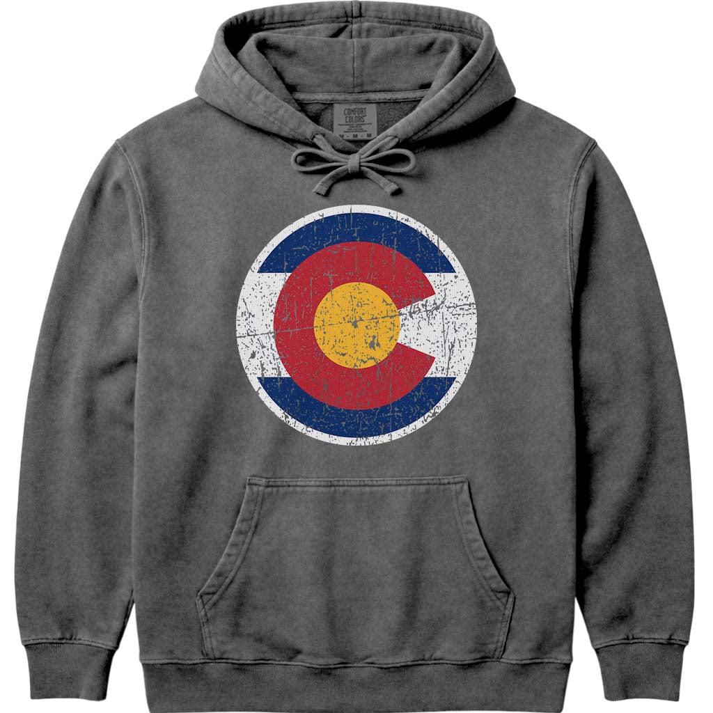 Retro Colorado Badge Flag Sweatshirt - Pepper