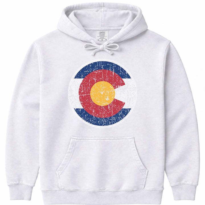 Retro Colorado Badge Flag Sweatshirt - White