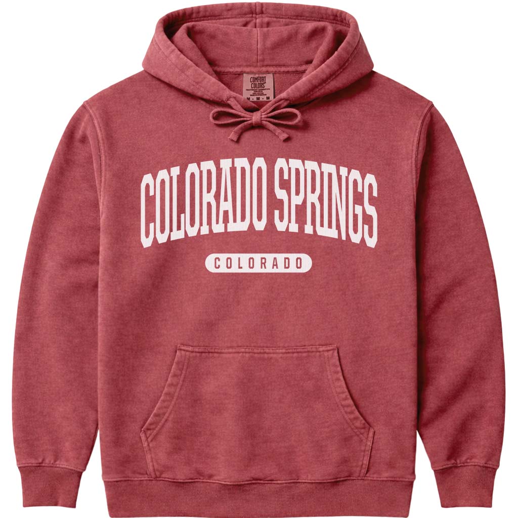 Colorado Springs Colorado Hoodie Sweatshirt - Crimson