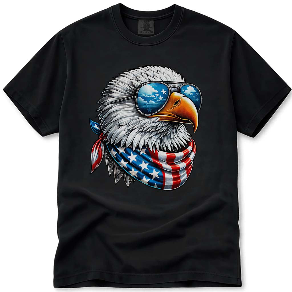 Cool USA Flag American Eagle 4th Of July T Shirt - Black