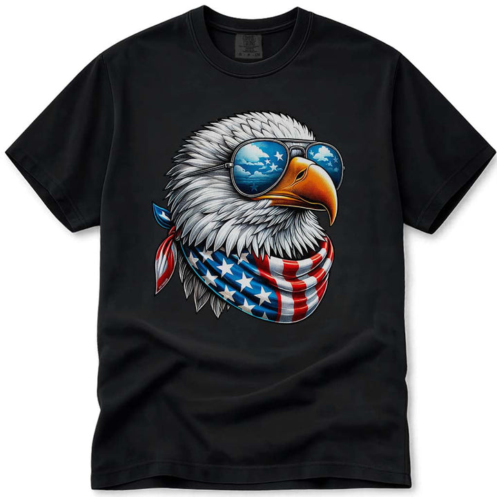 Cool USA Flag American Eagle 4th Of July T Shirt - Black