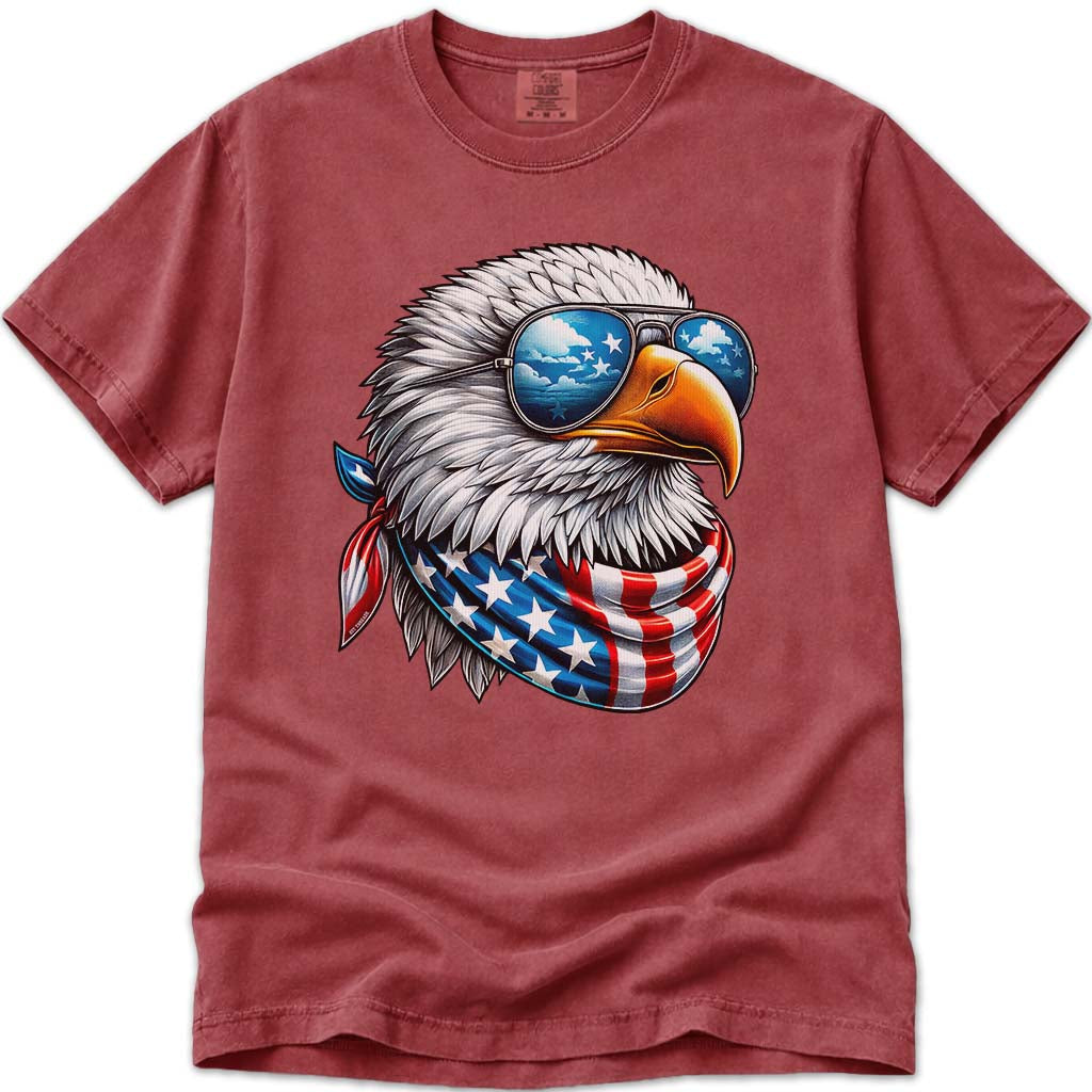 Cool USA Flag American Eagle 4th Of July T Shirt - Crimson
