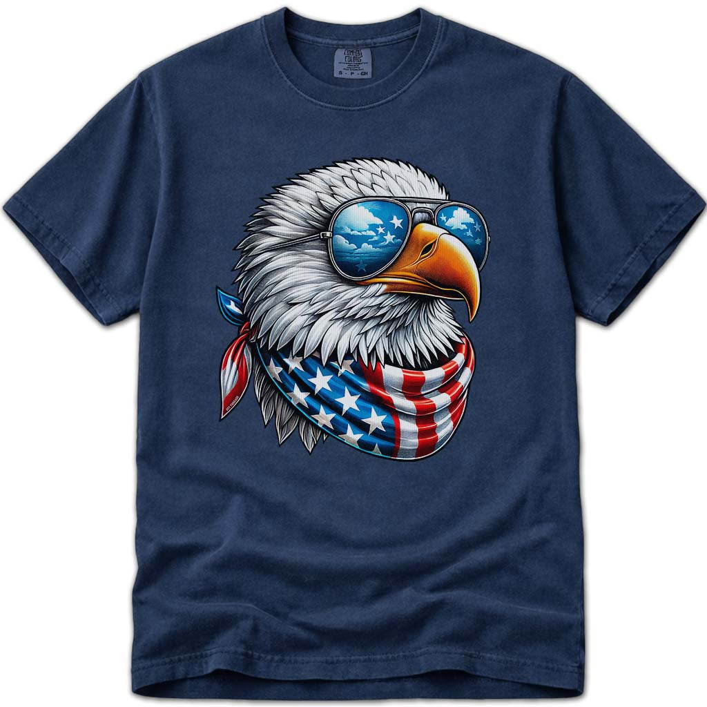 Cool USA Flag American Eagle 4th Of July T Shirt - Navy