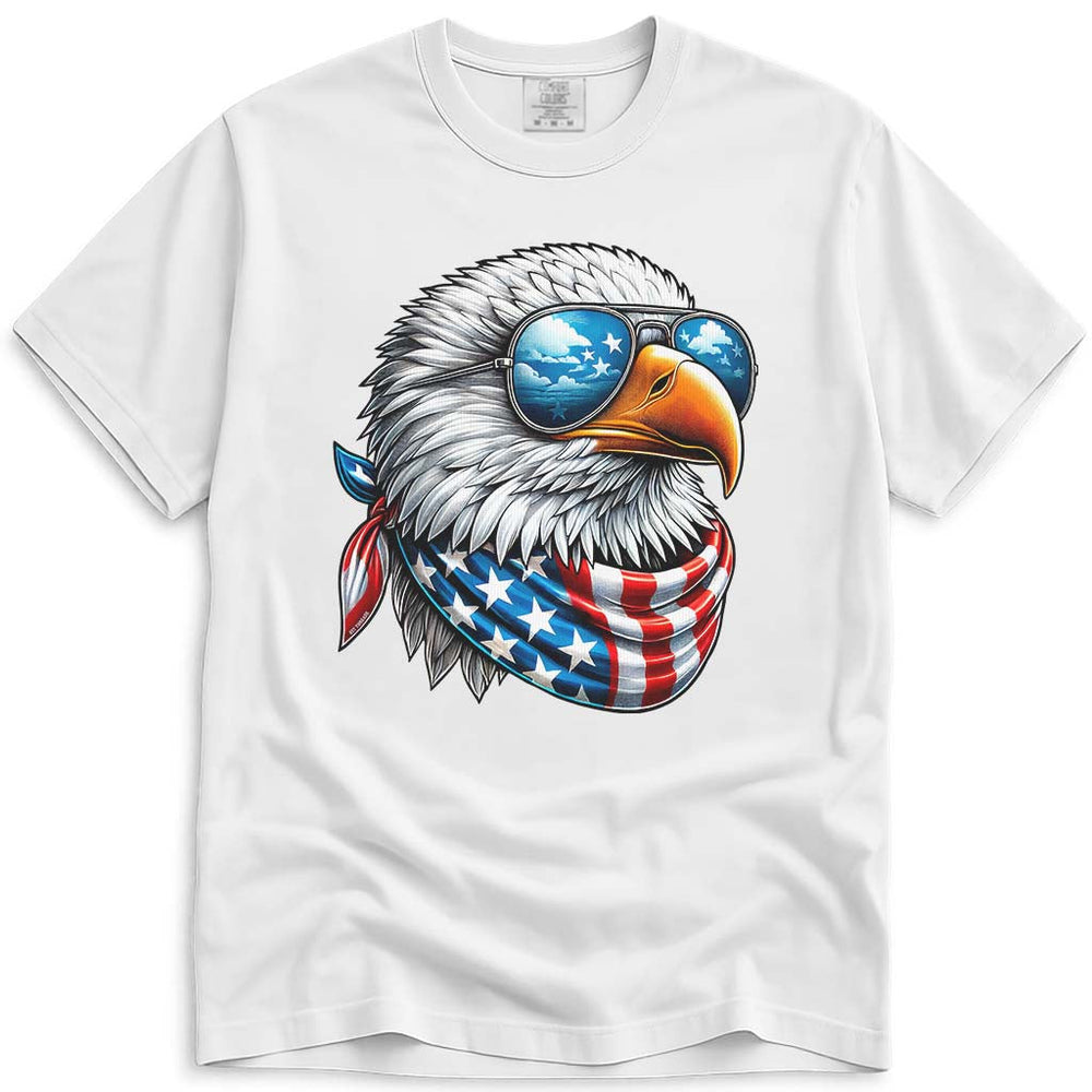 Cool USA Flag American Eagle 4th Of July T Shirt - White