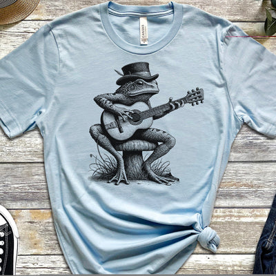 Cottagecore Guitar Frog T-Shirt – Cute Frog Playing Guitar Graphic Tee