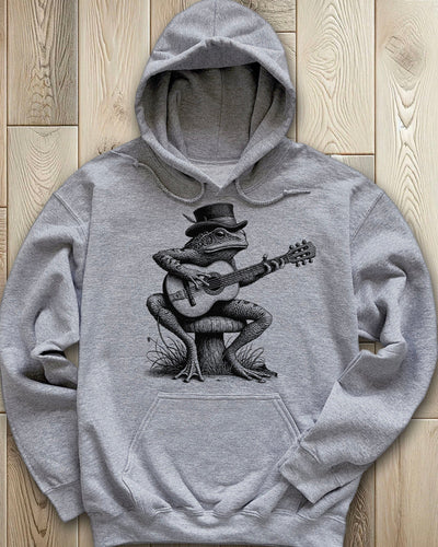 Cottagecore Guitar Frog Hoodie