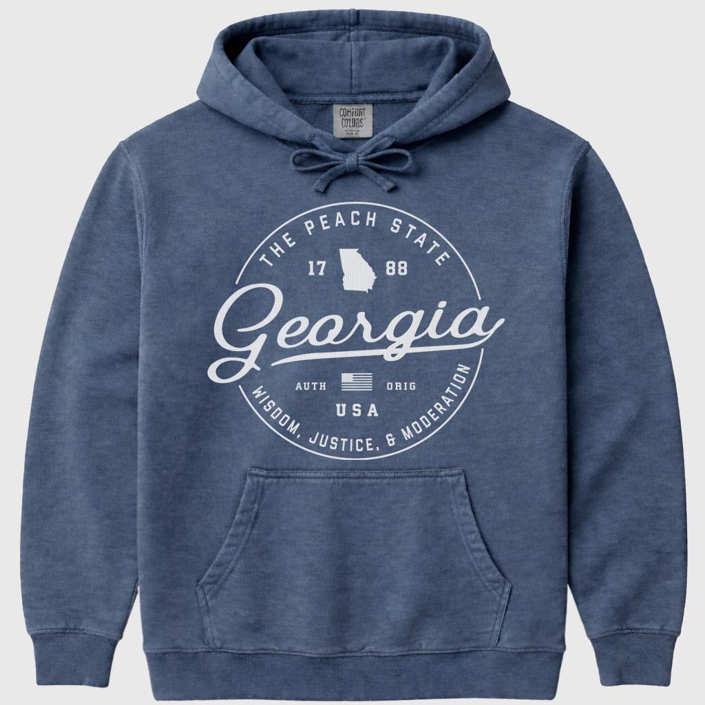 Cozy Georgia Hoodie Sweatshirt Unisex - Denim