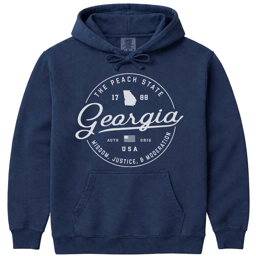 Cozy Georgia Hoodie Sweatshirt Unisex - Navy