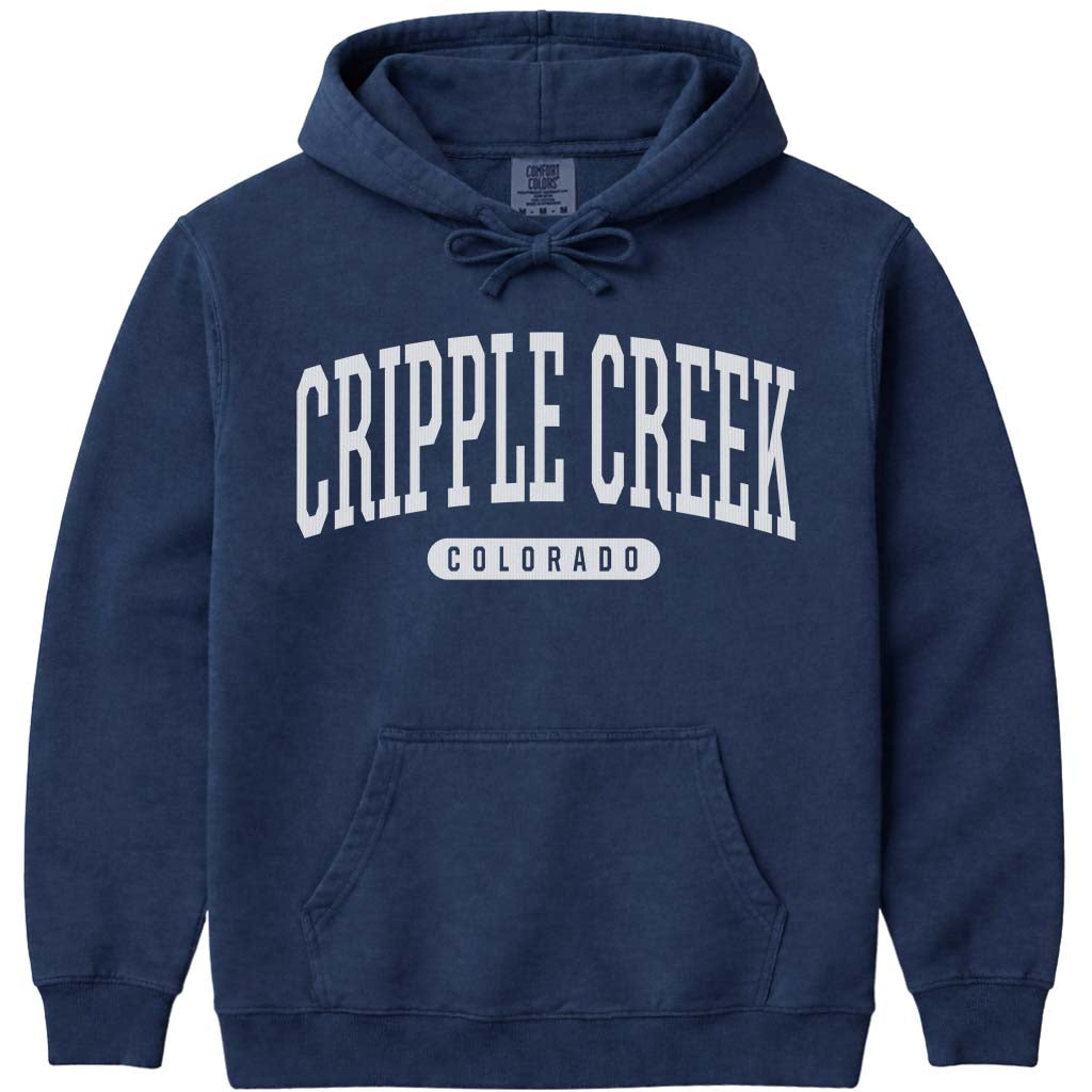 Cripple Creek Colorado Hoodie Sweatshirt - Navy