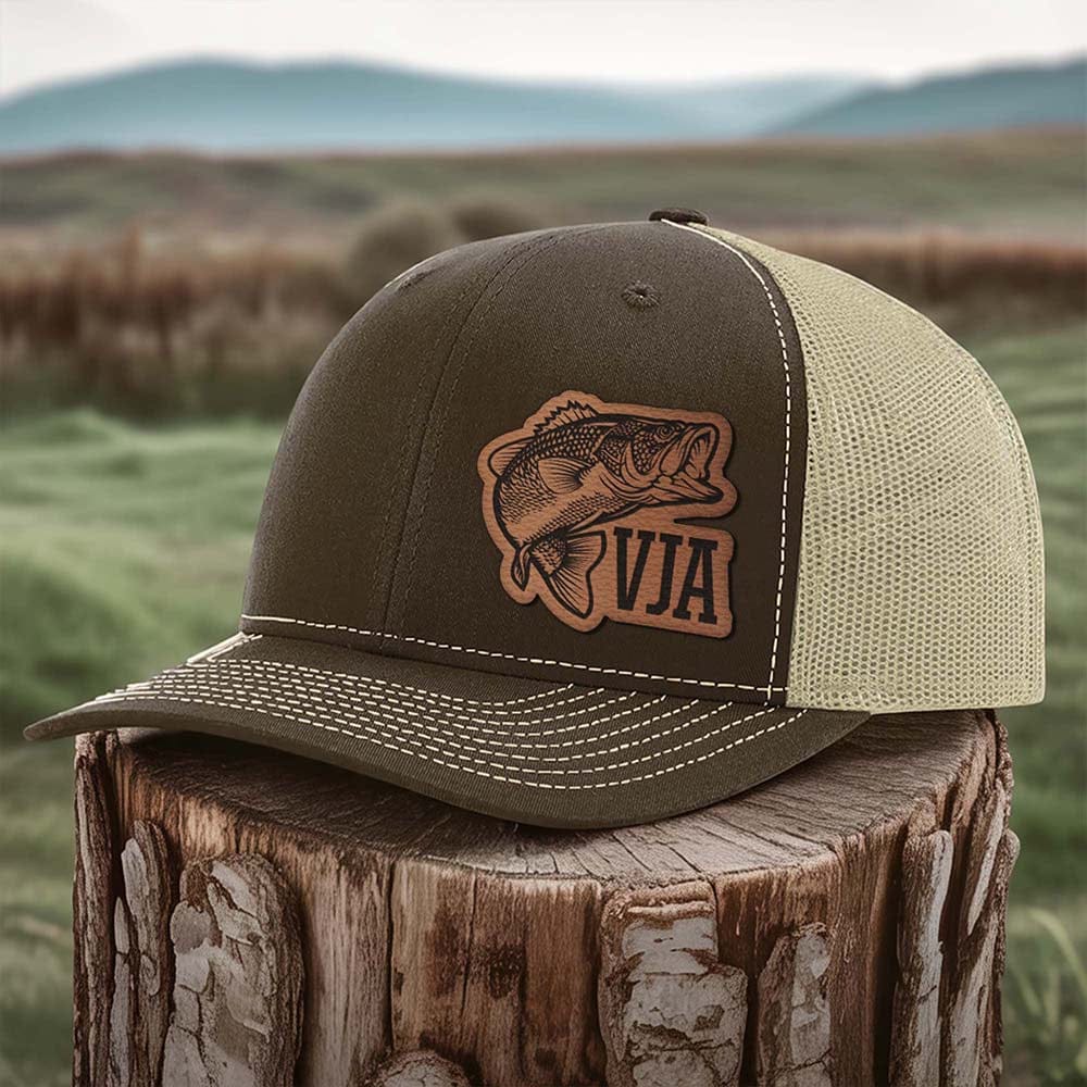 Personalized Fishing Hat, Custom Monogram Hat for Bass Fishermen