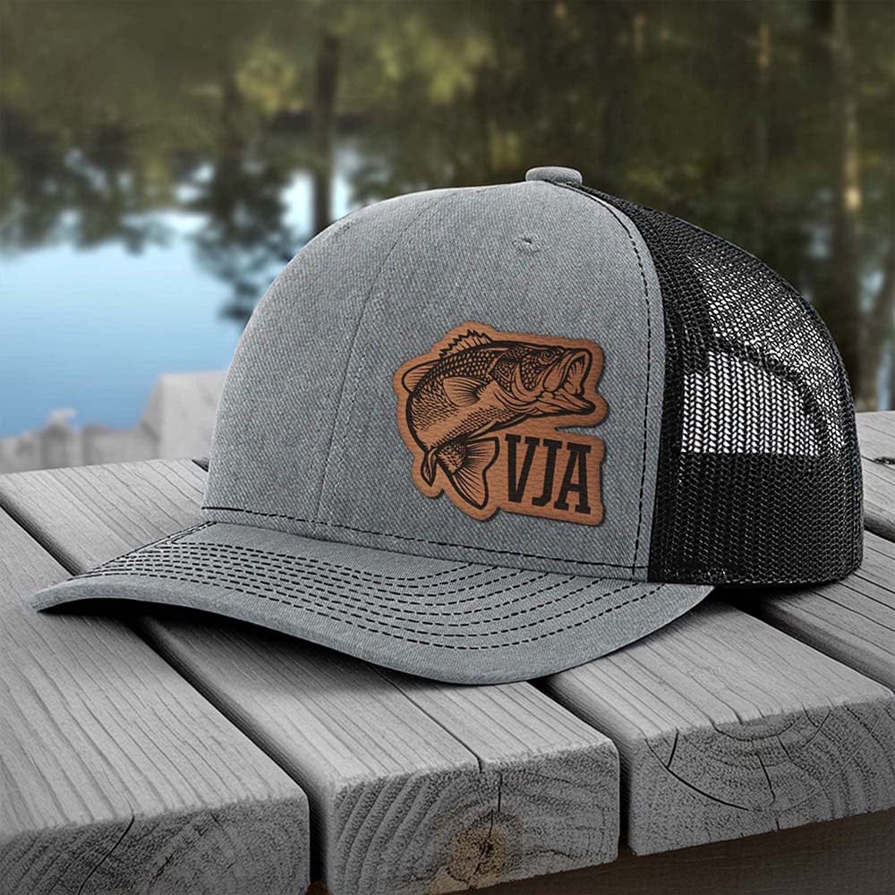 Personalized Fishing Hat, Custom Monogram Hat for Bass Fishermen