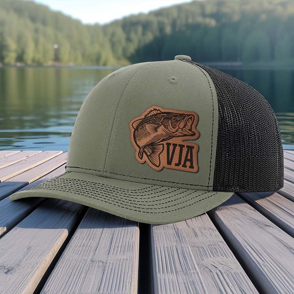 Personalized Fishing Hat, Custom Monogram Hat for Bass Fishermen