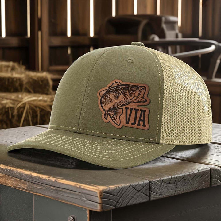 Personalized Fishing Hat, Custom Monogram Hat for Bass Fishermen