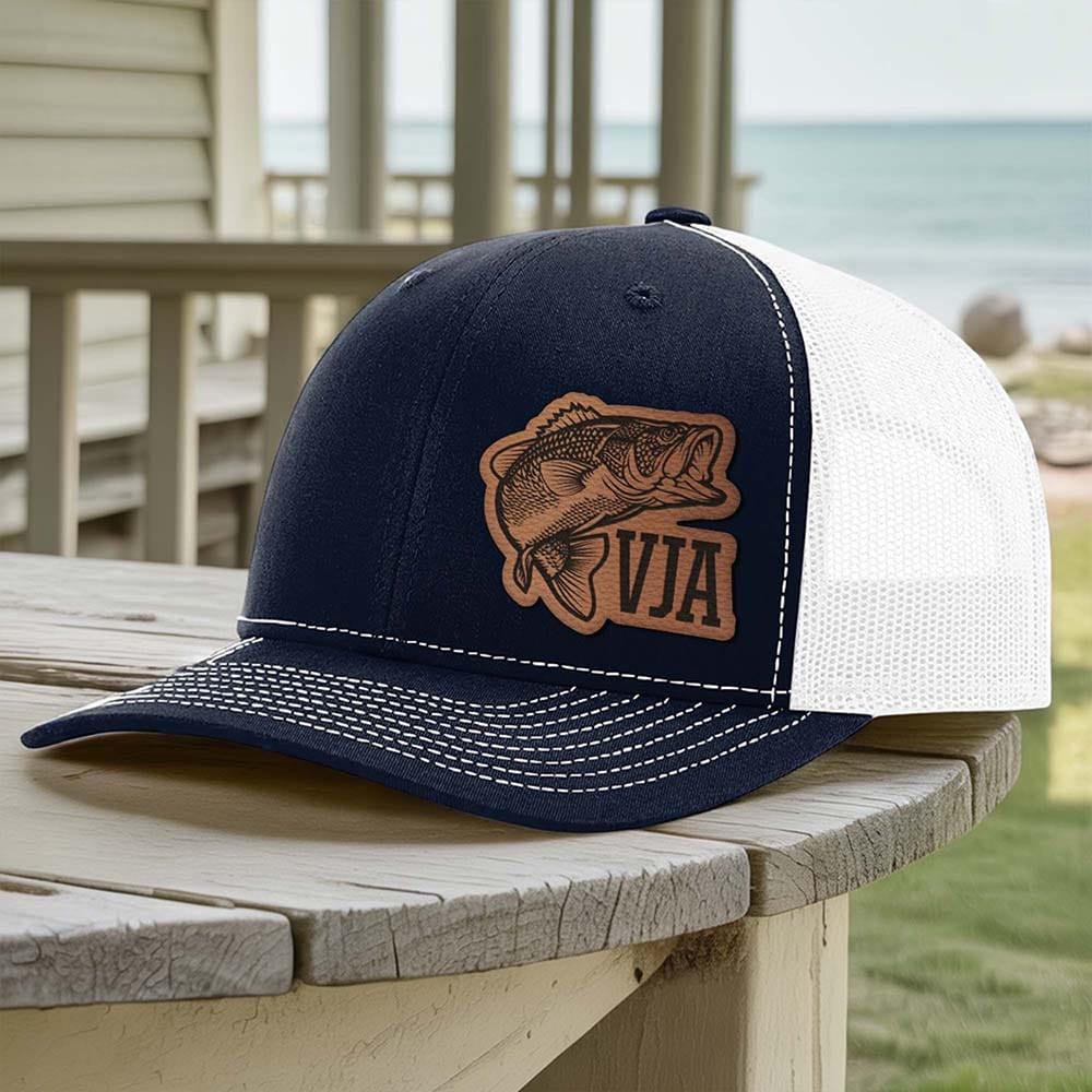 Personalized Fishing Hat, Custom Monogram Hat for Bass Fishermen
