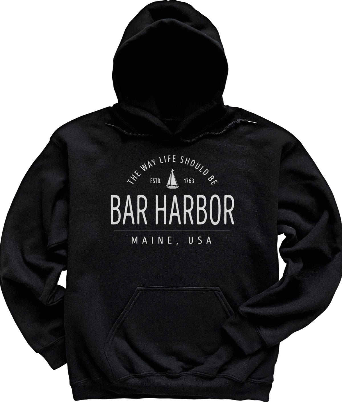 Cute Coastal Sailboat Bar Harbor Maine Hoodie