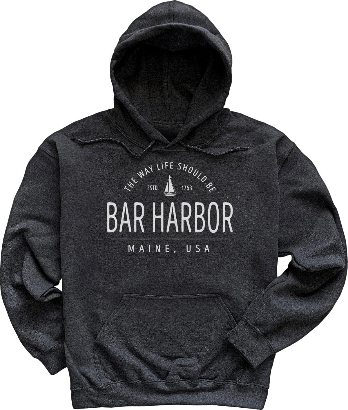 Cute Coastal Sailboat Bar Harbor Maine Hoodie