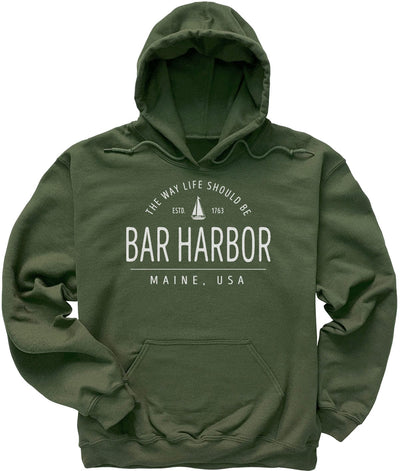 Cute Coastal Sailboat Bar Harbor Maine Hoodie