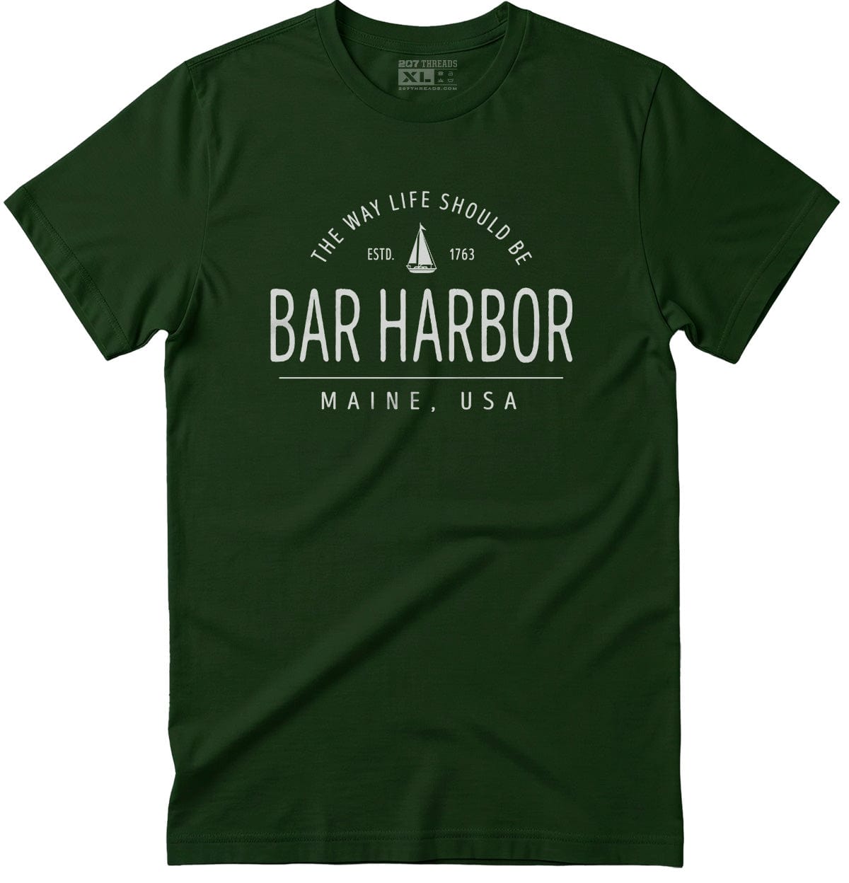 Cute Coastal Sailboat Bar Harbor Maine T-Shirt