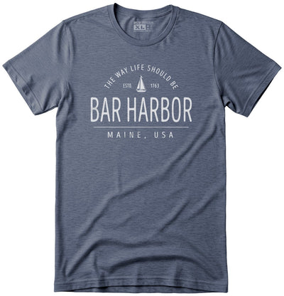 Blue Cute Coastal Sailboat Bar Harbor Maine T-Shirt