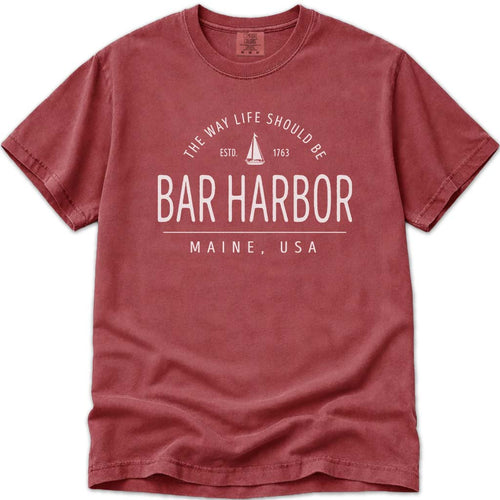 Cute Coastal Sailboat Bar Harbor Maine T Shirt