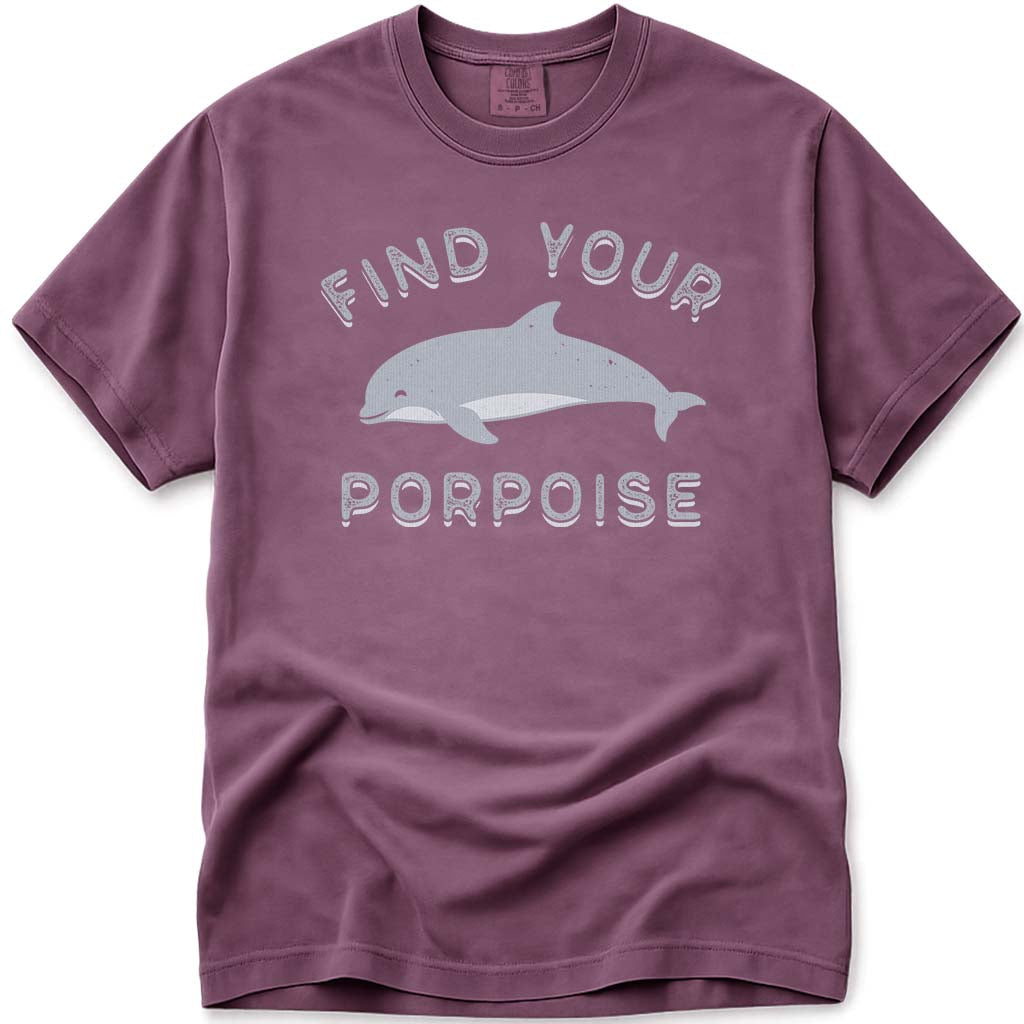 Find Your Porpoise Cute Dolphin Tee - Berry