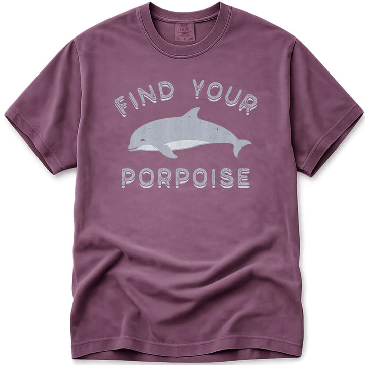 Find Your Porpoise Cute Dolphin Tee - Berry