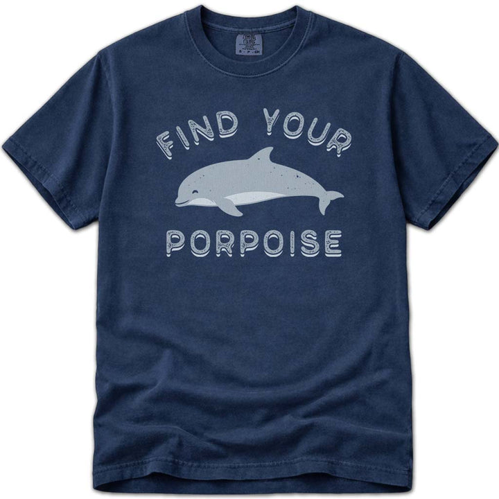 Find Your Porpoise Cute Dolphin Tee - Navy